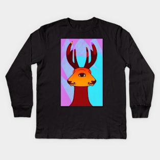 Funky Rain deer Kids Long Sleeve T-Shirt